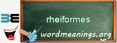 WordMeaning blackboard for rheiformes